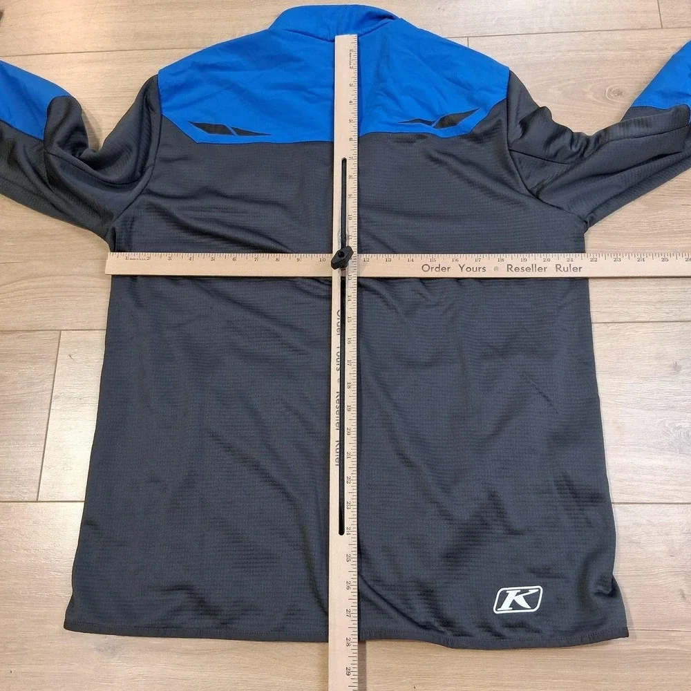 Klim Alloy Jacket Mens Large Gray Blue Softshell Full Zip Moto Riding Colorblock